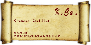 Krausz Csilla névjegykártya